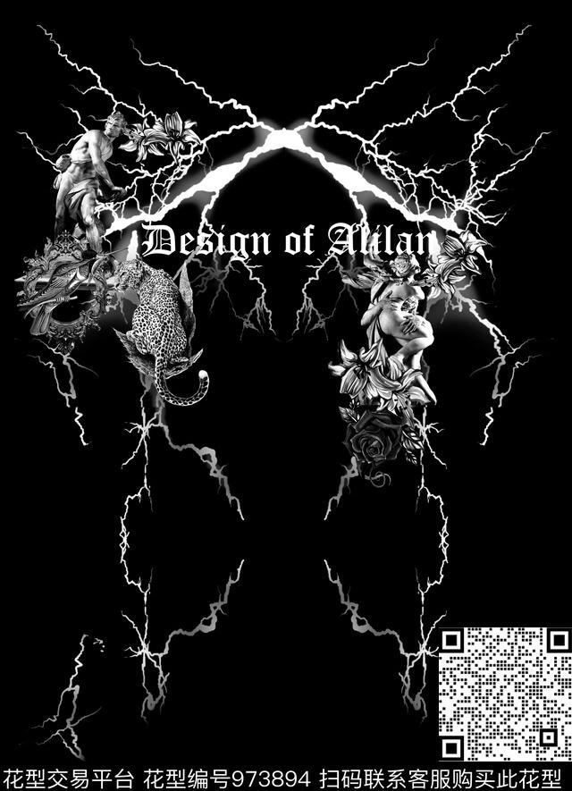 闪电玫瑰花豹子数码印花华亿平台下载（图片编号: 973894） - 瓦栏（Walan）
