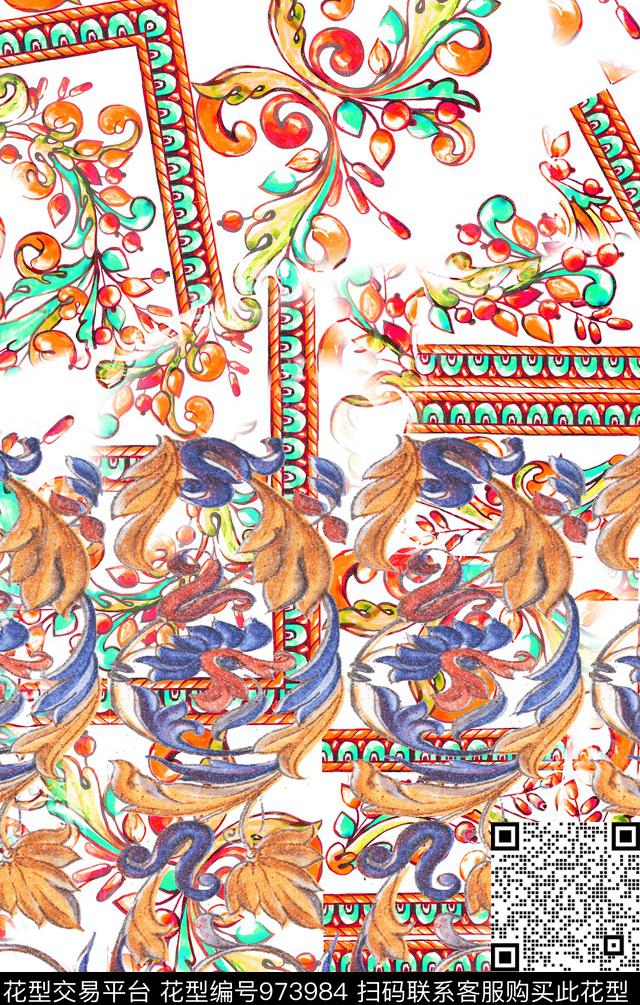 数码华亿平台花卉定位花数码印花华亿平台下载（图片编号: 973984） - 瓦栏（Walan）