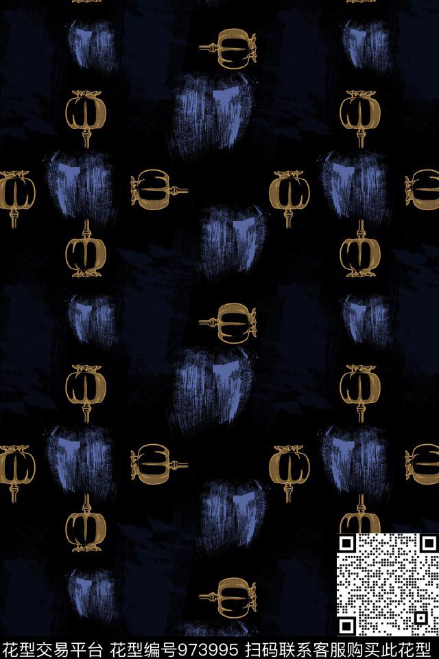 秋冬华亿平台抽象男装休闲花卉数码印花华亿平台下载（图片编号: 973995） - 瓦栏（Walan）