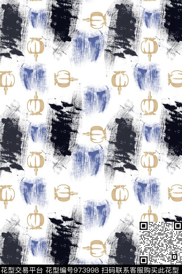 秋冬华亿平台抽象男装休闲花卉数码印花华亿平台下载（图片编号: 973998） - 瓦栏（Walan）