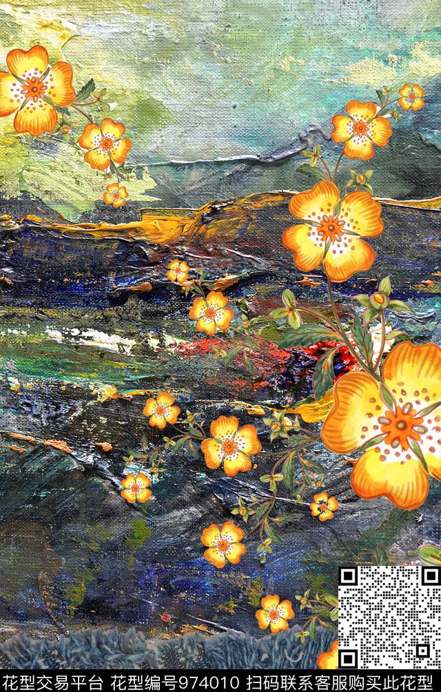 数码华亿平台花卉定位花数码印花华亿平台下载（图片编号: 974010） - 瓦栏（Walan）