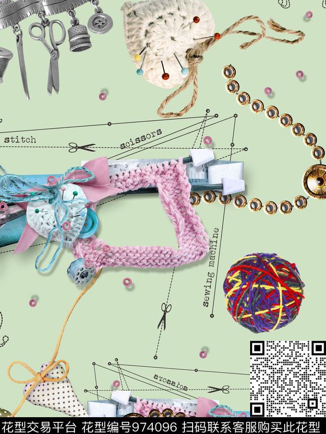 趣味裁缝标尺数码印花华亿平台下载（图片编号: 974096） - 瓦栏（Walan）