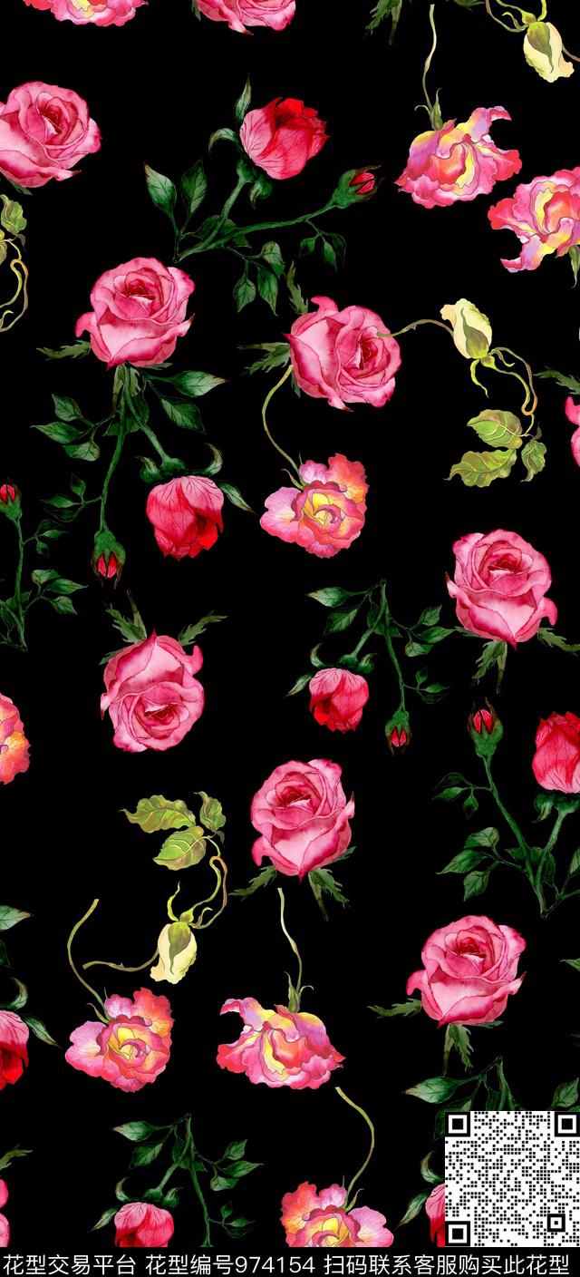 小碎花植物花卉数码印花华亿平台下载（图片编号: 974154） - 瓦栏（Walan）