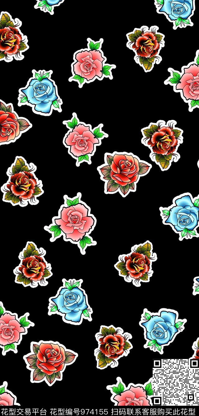 小碎花植物花卉数码印花华亿平台下载（图片编号: 974155） - 瓦栏（Walan）