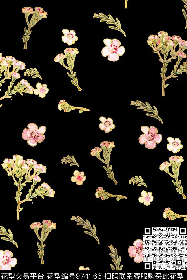 小碎花植物花卉数码印花华亿平台下载（图片编号: 974166） - 瓦栏（Walan）