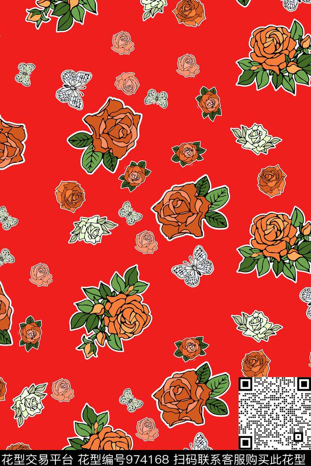 小碎花植物花卉数码印花华亿平台下载（图片编号: 974168） - 瓦栏（Walan）