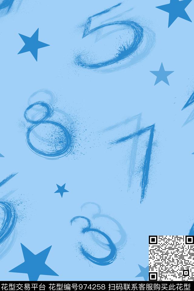 五角星男装休闲数码印花华亿平台下载（图片编号: 974258） - 瓦栏（Walan）