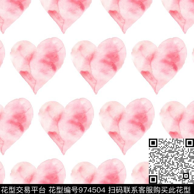 粉色纹理水彩花纹数码印花华亿平台下载（图片编号: 974504） - 瓦栏（Walan）