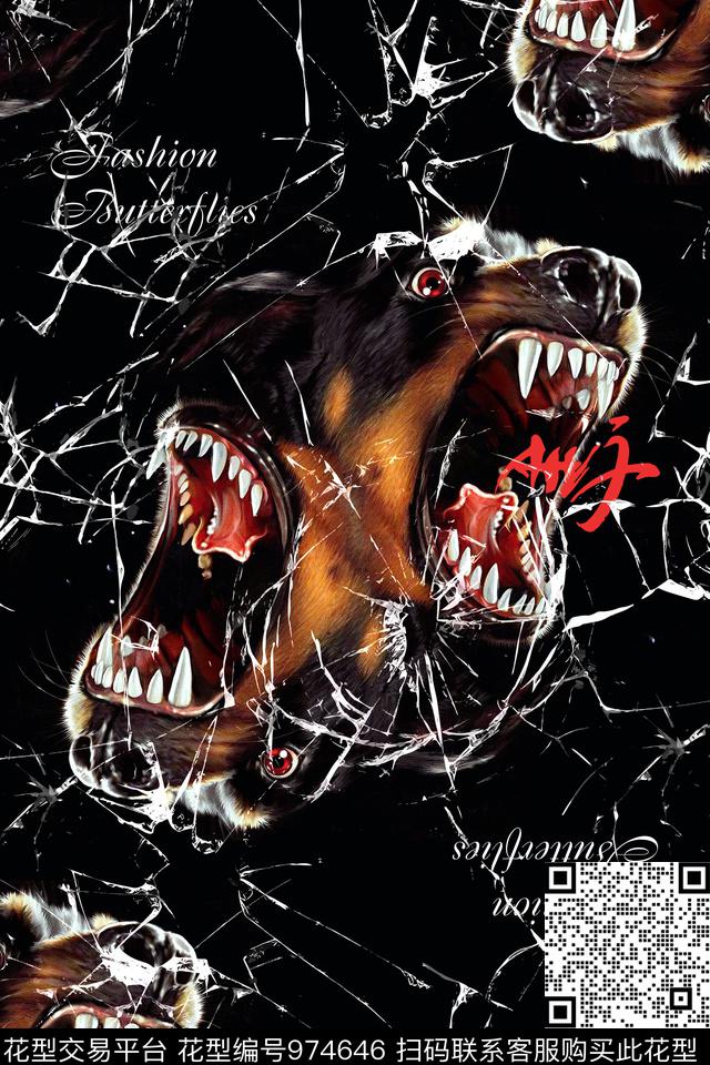 潮牌几何大牌风数码印花华亿平台下载（图片编号: 974646） - 瓦栏（Walan）