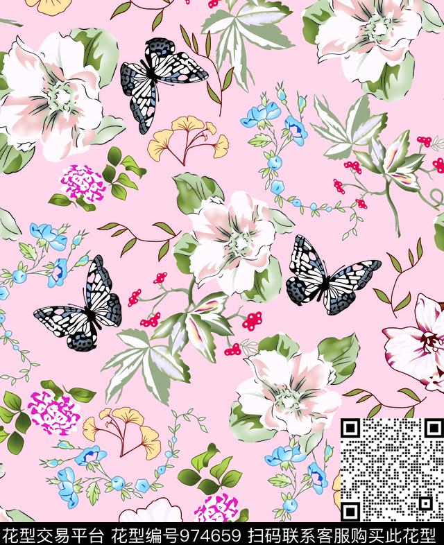 少女艺术素雅数码印花华亿平台下载（图片编号: 974659） - 瓦栏（Walan）