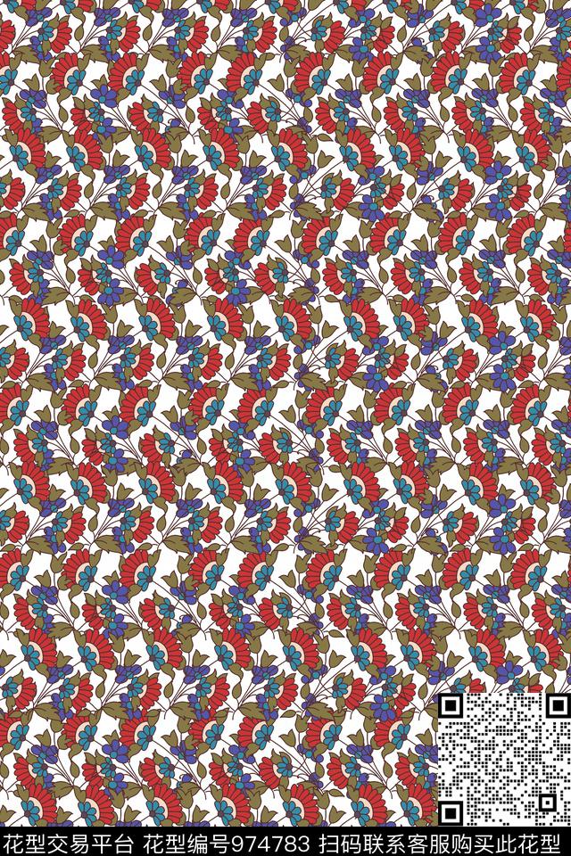可爱小碎花满版散花传统印花华亿平台下载（图片编号: 974783） - 瓦栏（Walan）