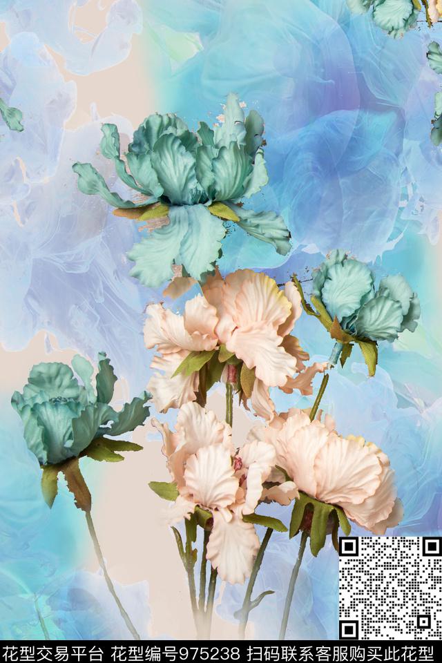 数码华亿平台花卉女装数码印花华亿平台下载（图片编号: 975238） - 瓦栏（Walan）