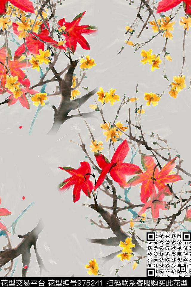 数码华亿平台花卉女装数码印花华亿平台下载（图片编号: 975241） - 瓦栏（Walan）