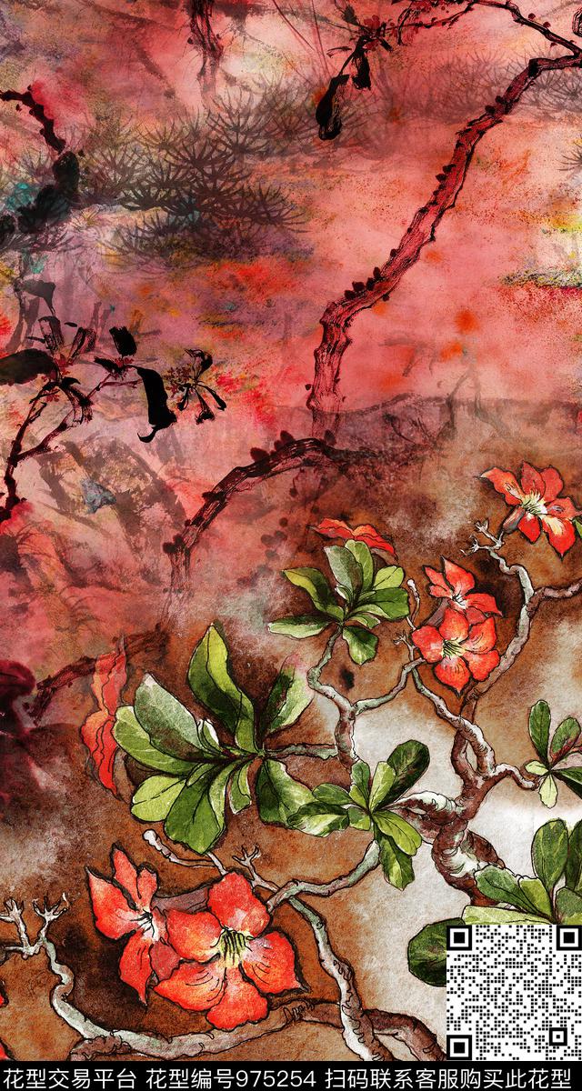 数码华亿平台民族风肌理数码印花华亿平台下载（图片编号: 975254） - 瓦栏（Walan）