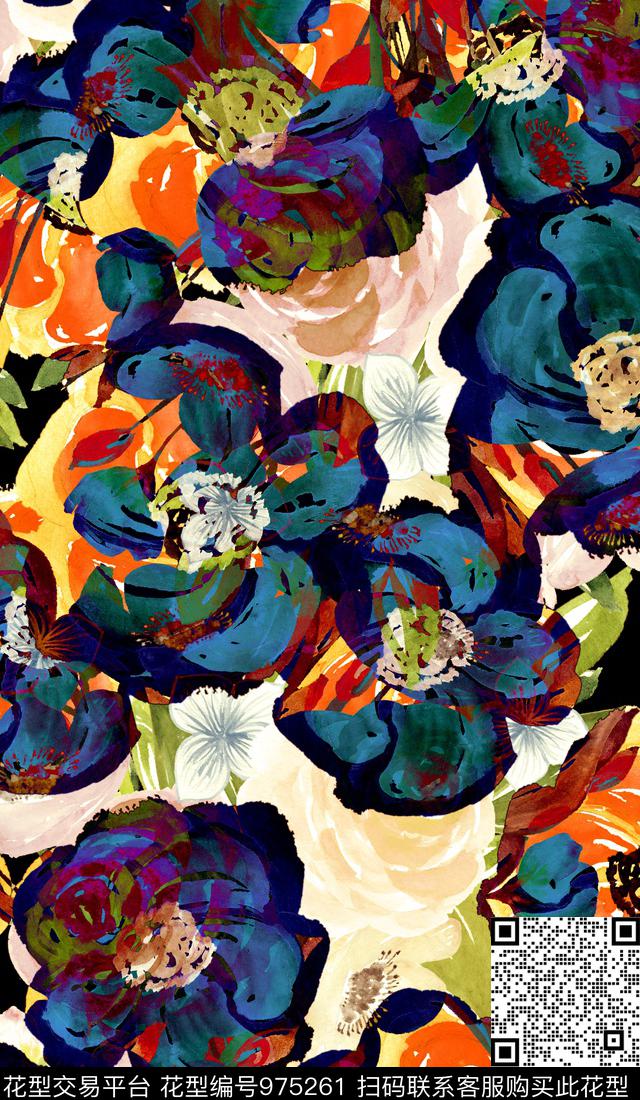 数码华亿平台花卉女装数码印花华亿平台下载（图片编号: 975261） - 瓦栏（Walan）