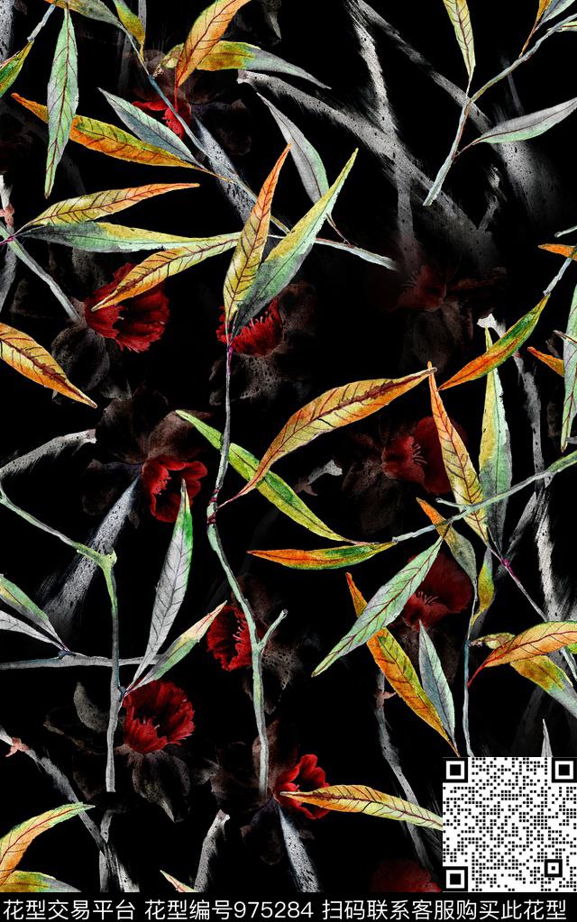 数码华亿平台花卉中国风数码印花华亿平台下载（图片编号: 975284） - 瓦栏（Walan）