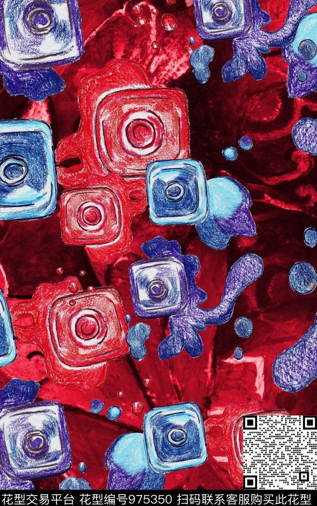 数码华亿平台肌理几何数码印花华亿平台下载（图片编号: 975350） - 瓦栏（Walan）