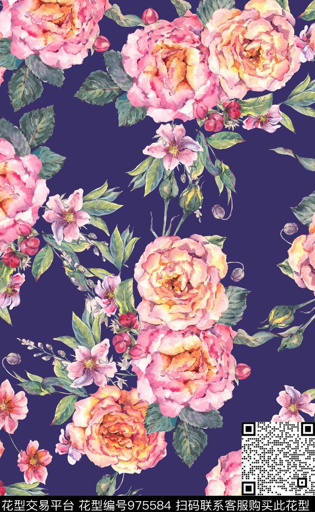 素雅数码华亿平台植物数码印花华亿平台下载（图片编号: 975584） - 瓦栏（Walan）