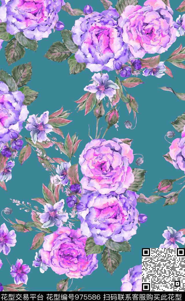 素雅数码华亿平台植物数码印花华亿平台下载（图片编号: 975586） - 瓦栏（Walan）