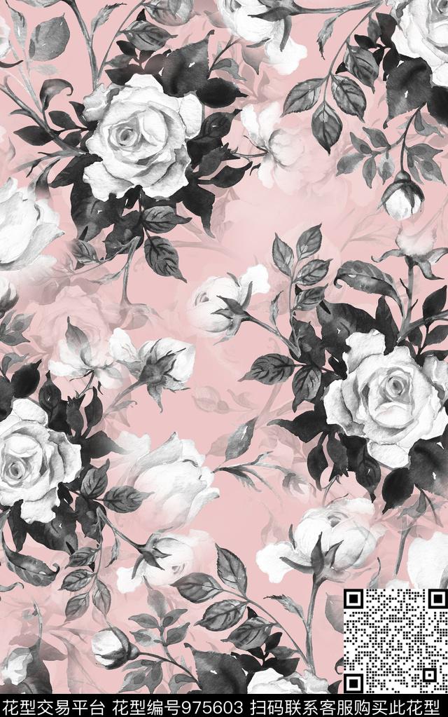 民族风抽象花卉数码印花华亿平台下载（图片编号: 975603） - 瓦栏（Walan）