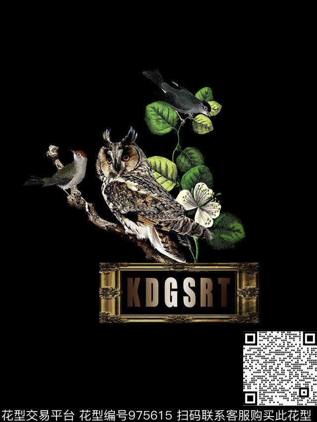猫头鹰花卉潮牌数码印花华亿平台下载（图片编号: 975615） - 瓦栏（Walan）