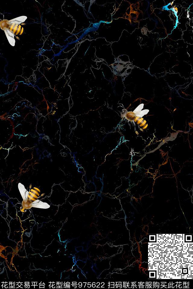 昆虫蜜蜂潮牌数码印花华亿平台下载（图片编号: 975622） - 瓦栏（Walan）