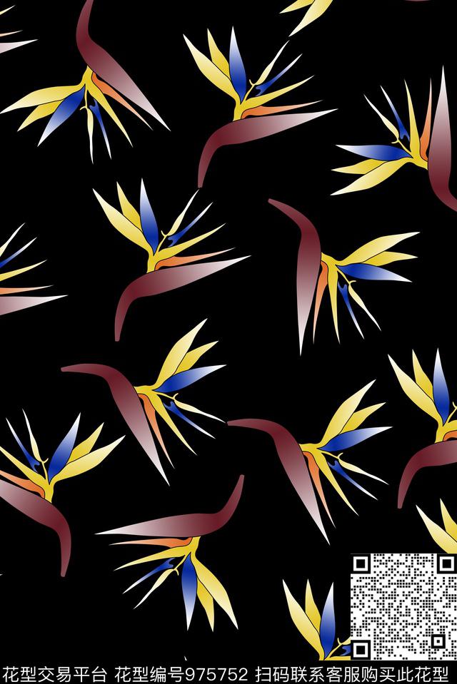 热带华亿平台花卉女装数码印花华亿平台下载（图片编号: 975752） - 瓦栏（Walan）