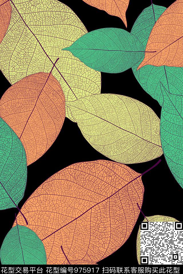 数码华亿平台花卉绿植树叶数码印花华亿平台下载（图片编号: 975917） - 瓦栏（Walan）