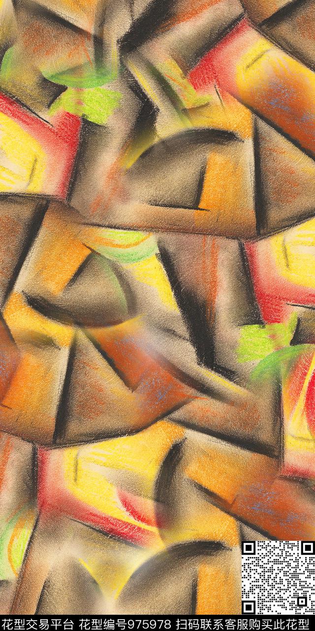 数码华亿平台抽象女装数码印花华亿平台下载（图片编号: 975978） - 瓦栏（Walan）