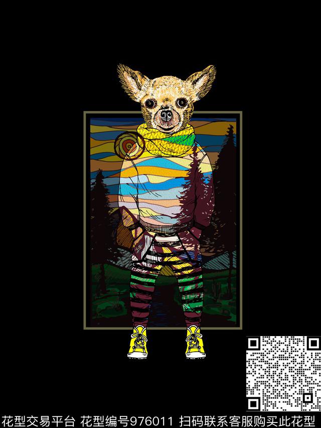 男装定位花动物数码印花华亿平台下载（图片编号: 976011） - 瓦栏（Walan）