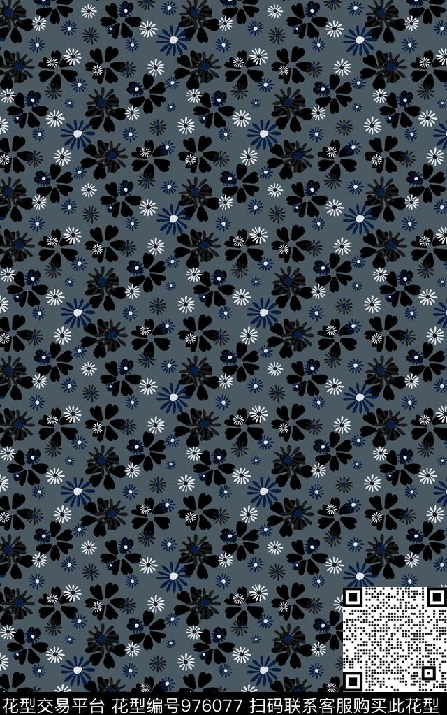 民族风抽象花卉数码印花华亿平台下载（图片编号: 976077） - 瓦栏（Walan）