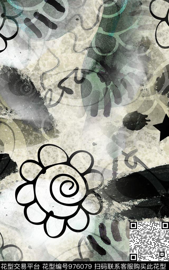 民族风抽象复古数码印花华亿平台下载（图片编号: 976079） - 瓦栏（Walan）