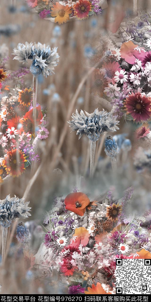 数码华亿平台植物花卉数码印花华亿平台下载（图片编号: 976270） - 瓦栏（Walan）