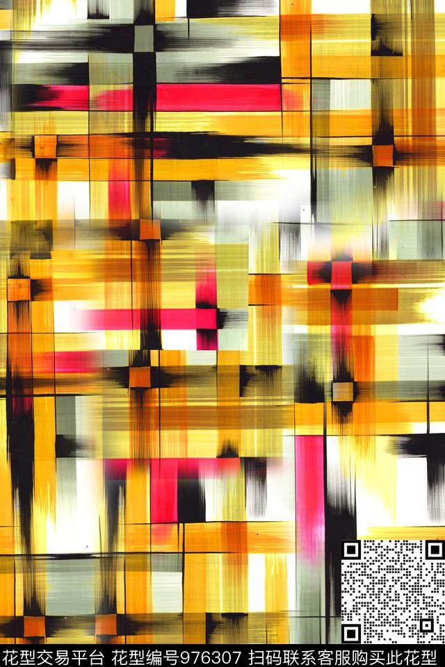 格子肌理几何数码印花华亿平台下载（图片编号: 976307） - 瓦栏（Walan）