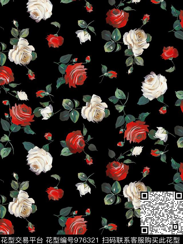 女装大牌风花卉传统印花华亿平台下载（图片编号: 976321） - 瓦栏（Walan）