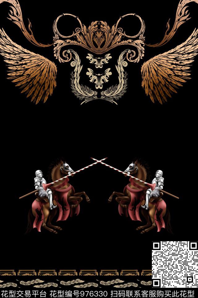 卡通线条男装数码印花华亿平台下载（图片编号: 976330） - 瓦栏（Walan）