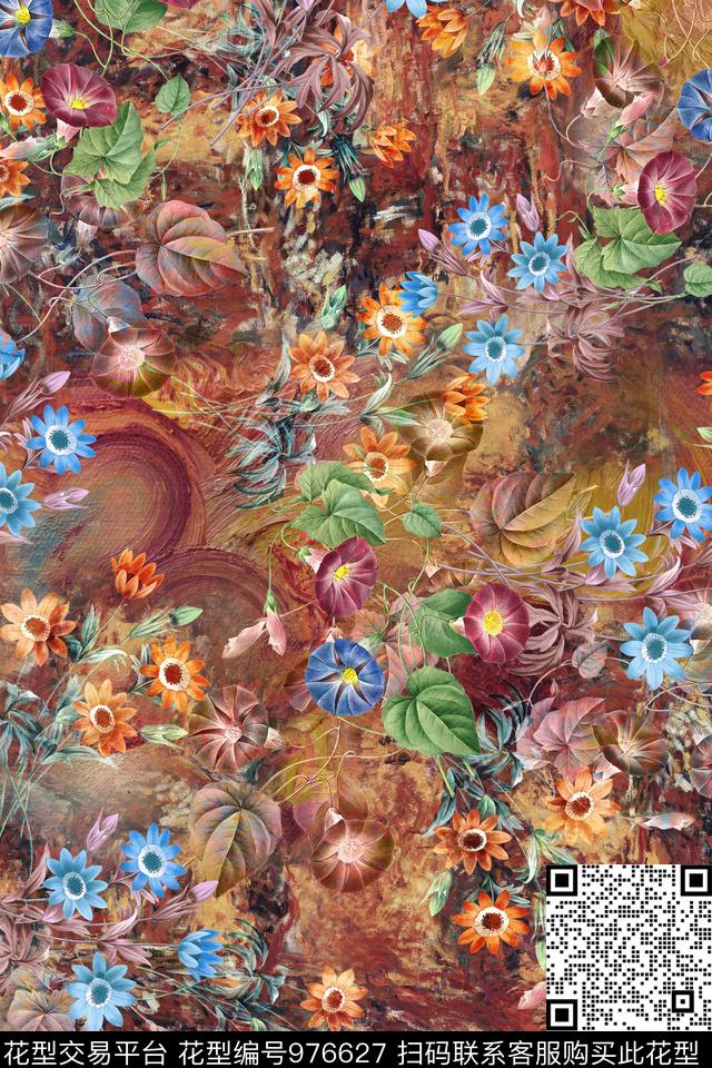 向日葵数码华亿平台肌理数码印花华亿平台下载（图片编号: 976627） - 瓦栏（Walan）