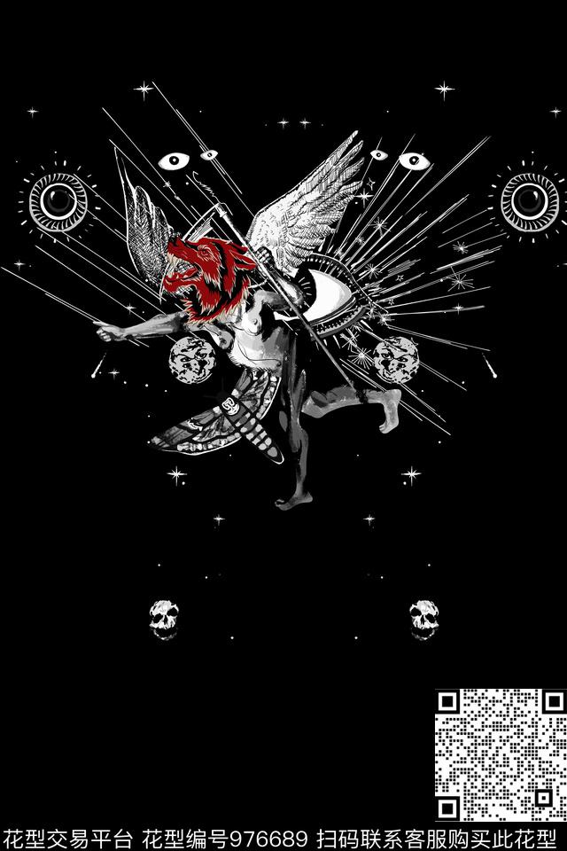 卡通线条男装数码印花华亿平台下载（图片编号: 976689） - 瓦栏（Walan）