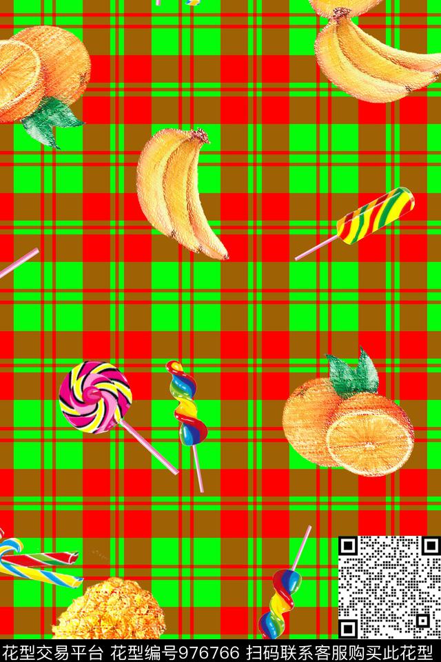 水果清爽底花卉休闲数码印花华亿平台下载（图片编号: 976766） - 瓦栏（Walan）