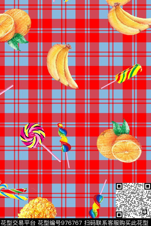 水果清爽底花卉休闲数码印花华亿平台下载（图片编号: 976767） - 瓦栏（Walan）