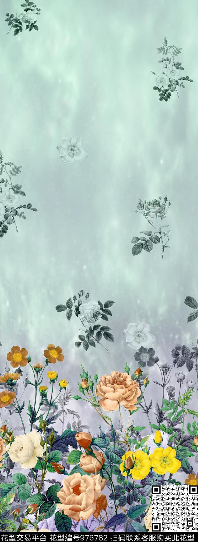 定位花花卉时尚。数码印花华亿平台下载（图片编号: 976782） - 瓦栏（Walan）