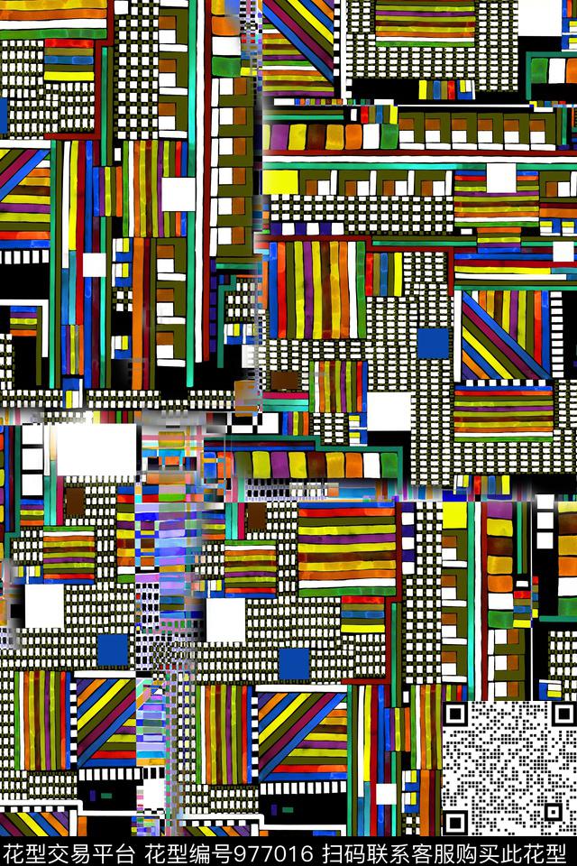 数码华亿平台炫彩几何数码印花华亿平台下载（图片编号: 977016） - 瓦栏（Walan）
