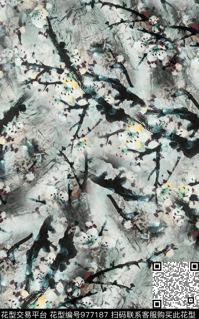 民族风中国风抽象数码印花华亿平台下载（图片编号: 977187） - 瓦栏（Walan）