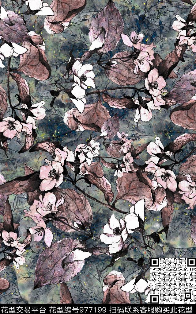 民族风中国风抽象数码印花华亿平台下载（图片编号: 977199） - 瓦栏（Walan）