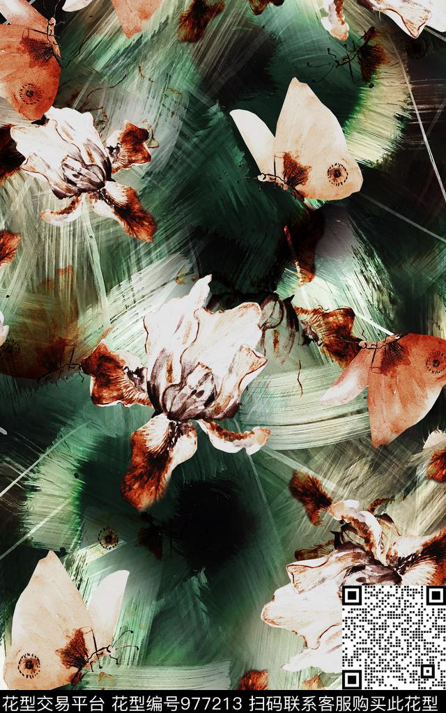 民族风中国风抽象数码印花华亿平台下载（图片编号: 977213） - 瓦栏（Walan）