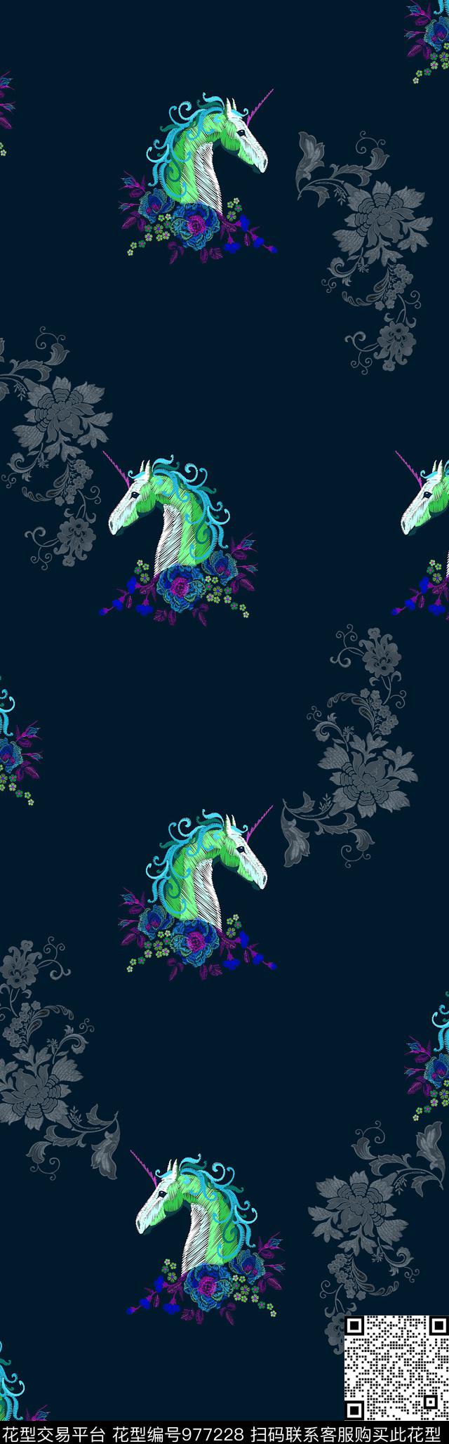 绣花华亿平台中国风定位花披肩长巾数码印花华亿平台下载（图片编号: 977228） - 瓦栏（Walan）