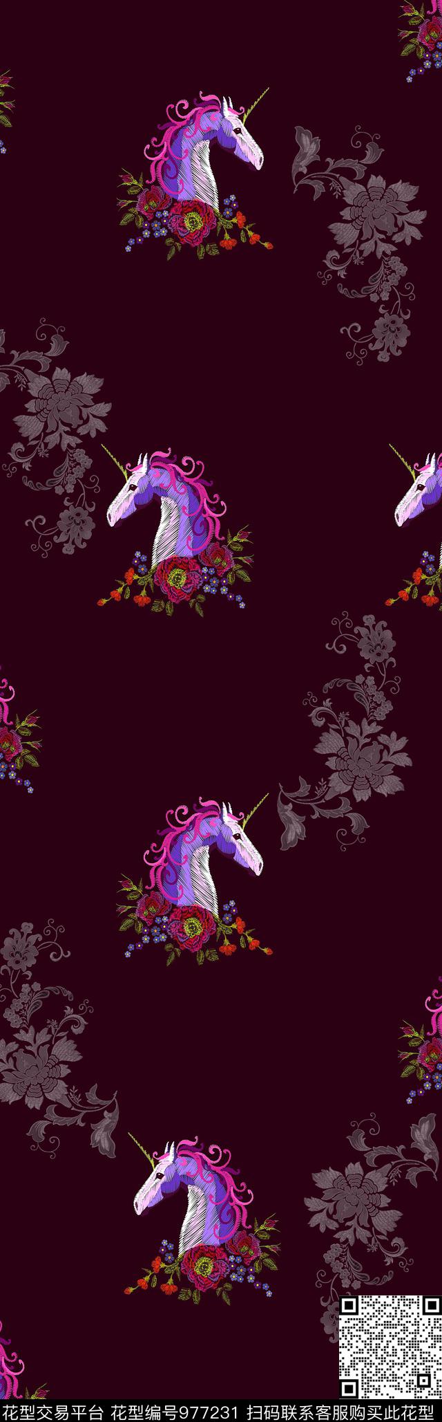 绣花华亿平台中国风定位花披肩长巾数码印花华亿平台下载（图片编号: 977231） - 瓦栏（Walan）