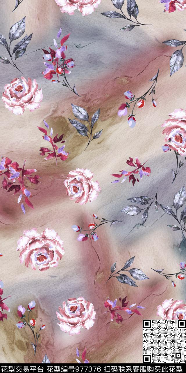 小碎花花卉满版散花数码印花华亿平台下载（图片编号: 977376） - 瓦栏（Walan）