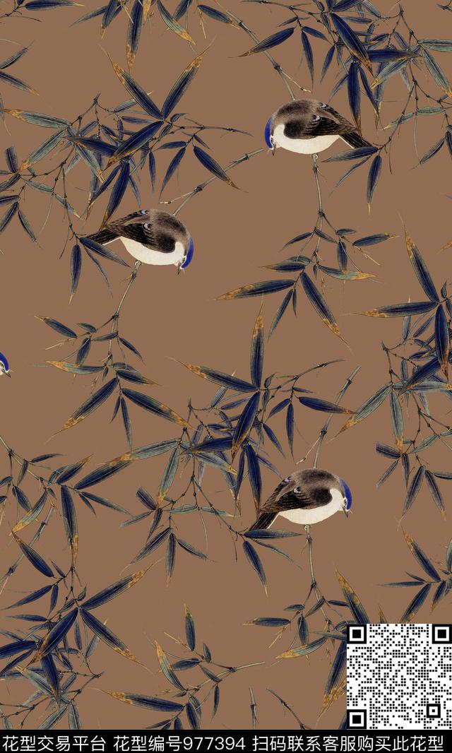 数码华亿平台中国风国画数码印花华亿平台下载（图片编号: 977394） - 瓦栏（Walan）