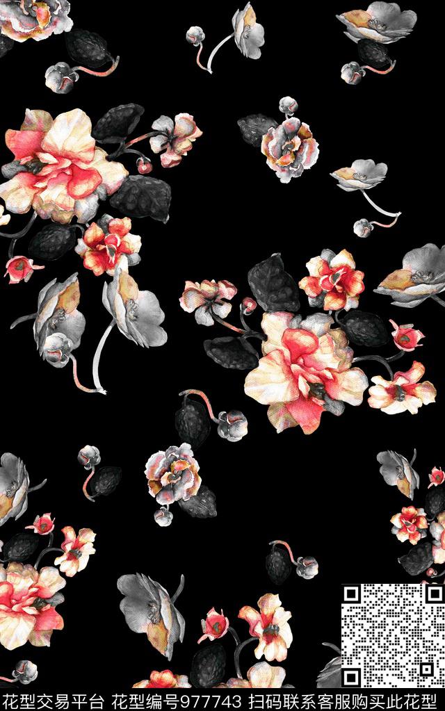 数码华亿平台小碎花花卉数码印花华亿平台下载（图片编号: 977743） - 瓦栏（Walan）